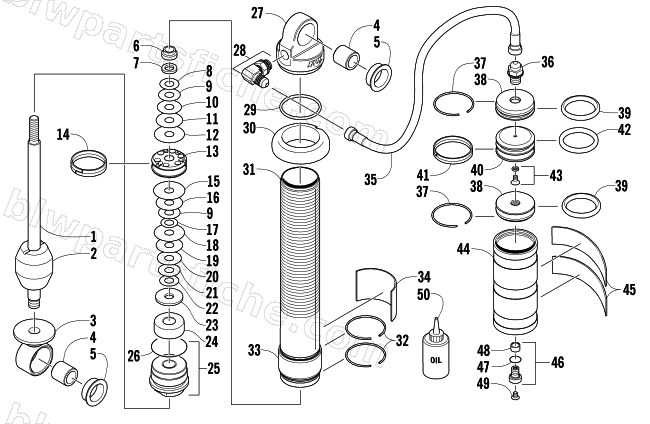 FRONT SUSPENSION SHOCK ABSORBER diagram