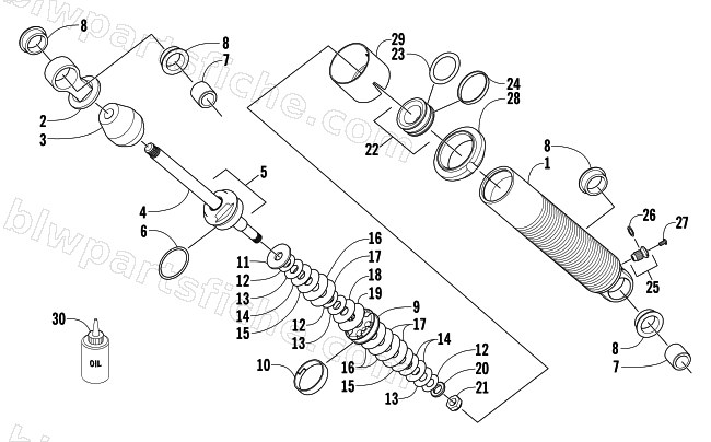 FRONT SUSPENSION SHOCK ABSORBER diagram