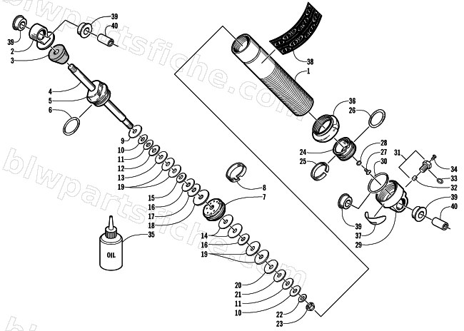 FRONT SUSPENSION SHOCK ABSORBER diagram