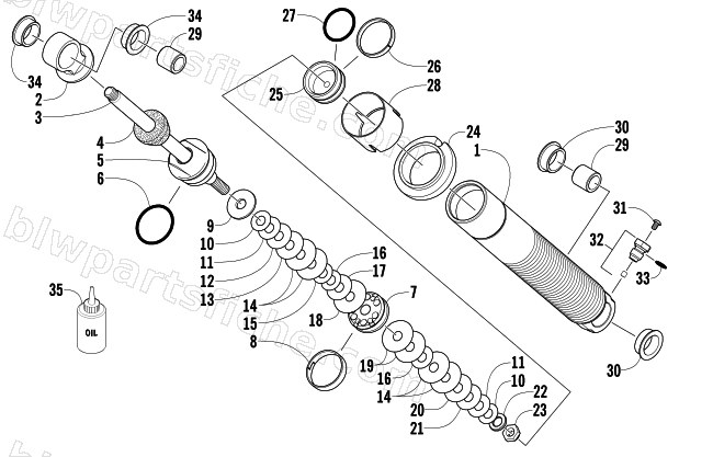 FRONT SUSPENSION SHOCK ABSORBER diagram