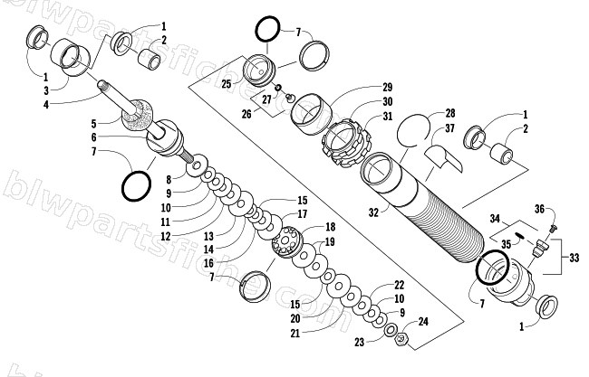 FRONT SUSPENSION SHOCK ABSORBER diagram