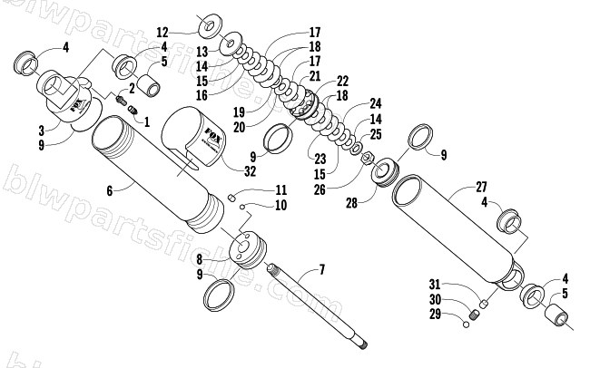 FRONT SUSPENSION SHOCK ABSORBER diagram