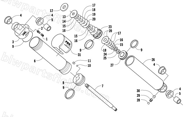 FRONT SUSPENSION SHOCK ABSORBER diagram