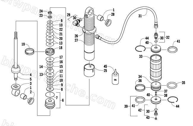 FRONT SUSPENSION SHOCK ABSORBER diagram