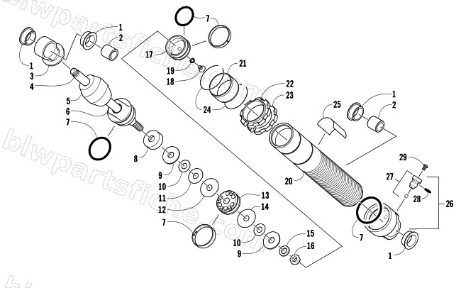 FRONT SUSPENSION SHOCK ABSORBER diagram