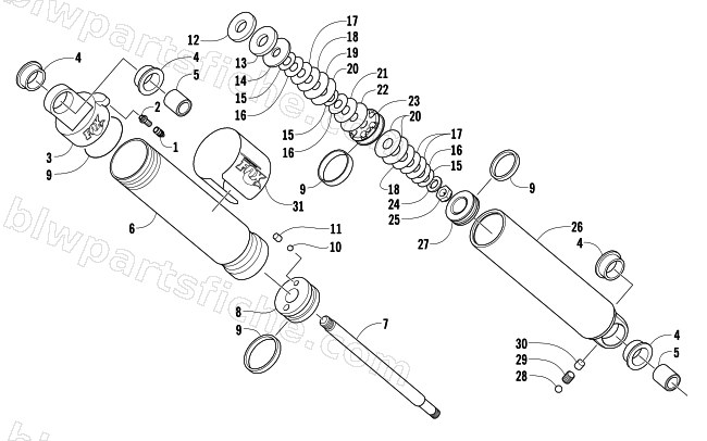 FRONT SUSPENSION SHOCK ABSORBER diagram