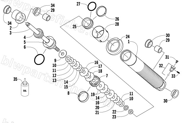 FRONT SUSPENSION SHOCK ABSORBER diagram