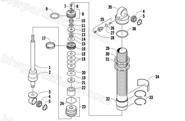 FRONT SUSPENSION SHOCK ABSORBER diagram