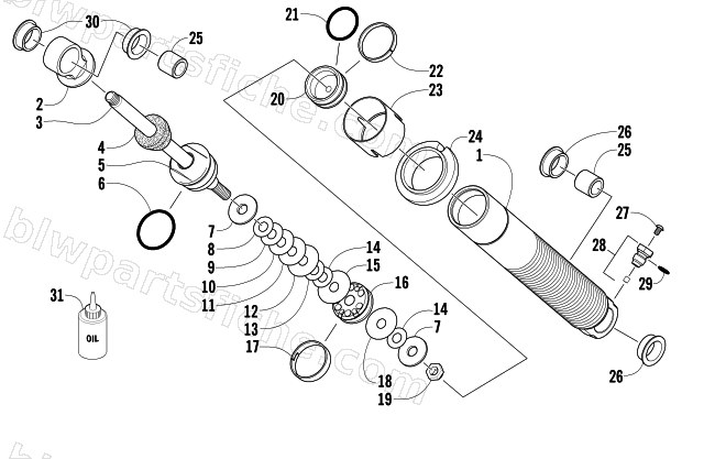 FRONT SUSPENSION SHOCK ABSORBER diagram