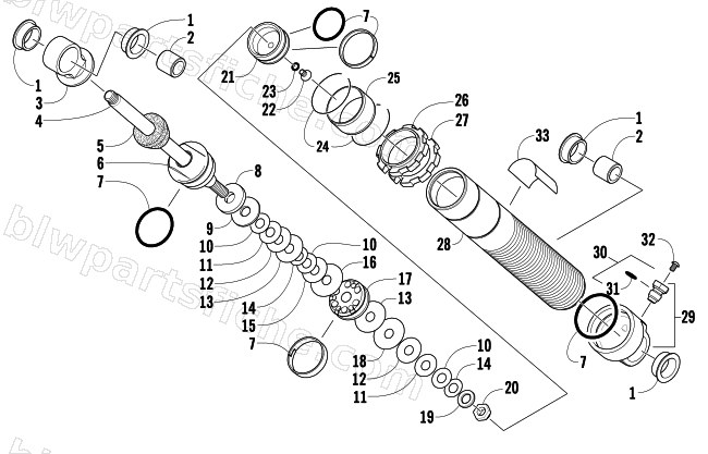 FRONT SUSPENSION SHOCK ABSORBER diagram