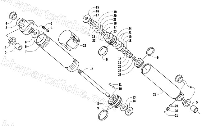 FRONT SUSPENSION SHOCK ABSORBER diagram