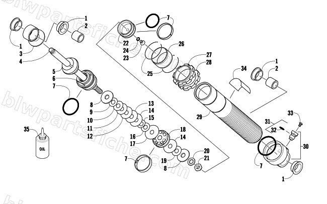 FRONT SUSPENSION SHOCK ABSORBER diagram