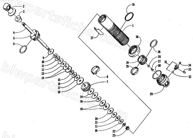 FRONT SUSPENSION SHOCK ABSORBER diagram