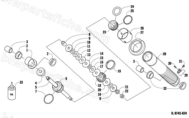 FRONT SUSPENSION SHOCK ABSORBER diagram
