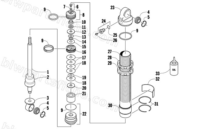 FRONT SUSPENSION SHOCK ABSORBER diagram