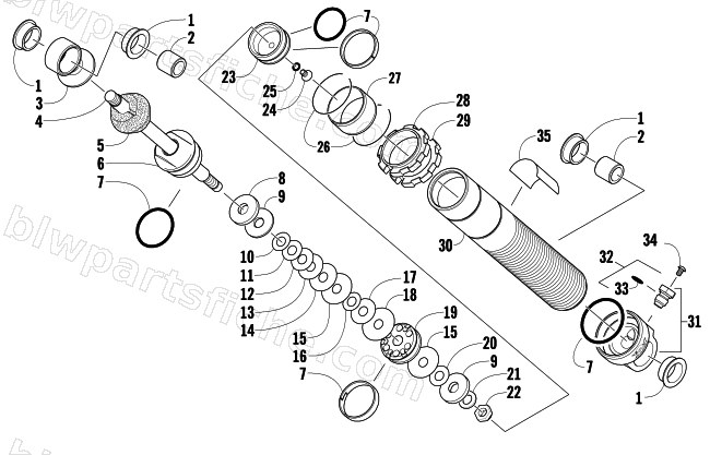 FRONT SUSPENSION SHOCK ABSORBER diagram