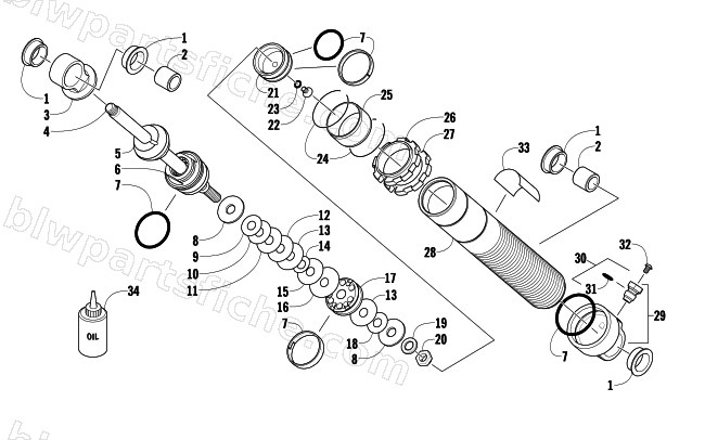 FRONT SUSPENSION SHOCK ABSORBER diagram