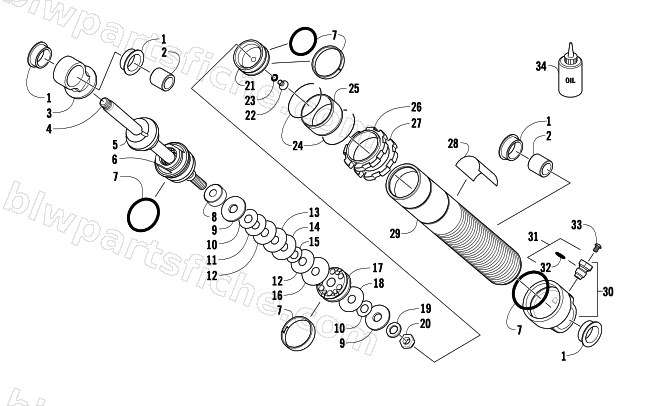 FRONT SUSPENSION SHOCK ABSORBER diagram