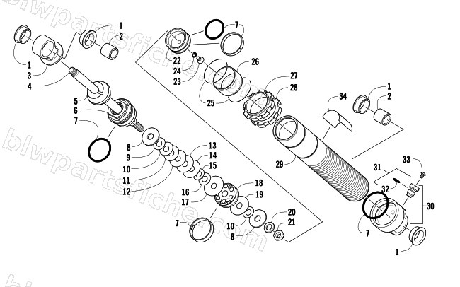 FRONT SUSPENSION SHOCK ABSORBER diagram