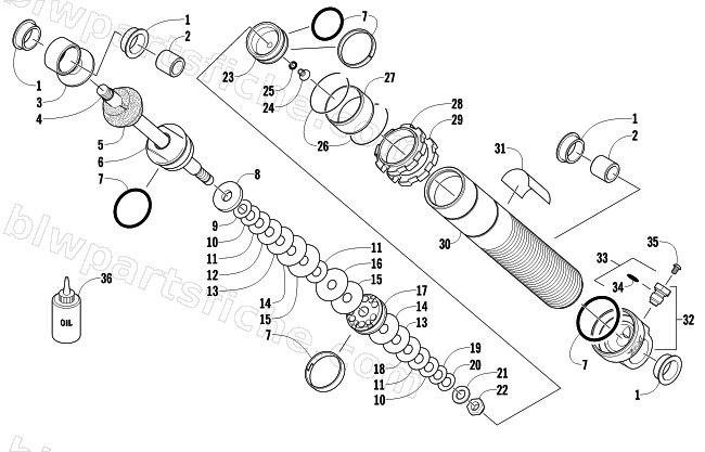 FRONT SUSPENSION SHOCK ABSORBER diagram