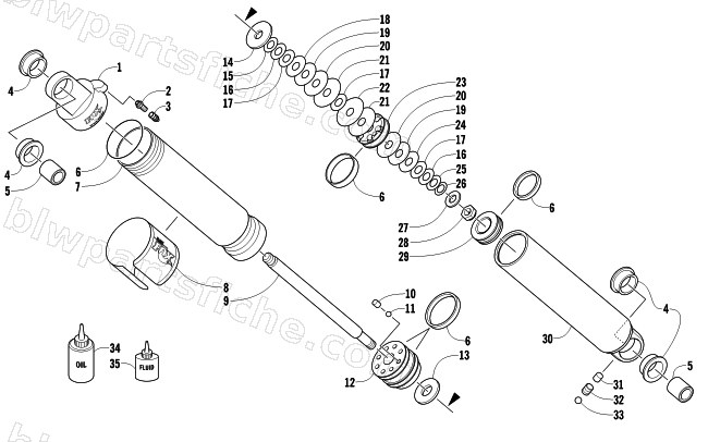FRONT SUSPENSION SHOCK ABSORBER diagram