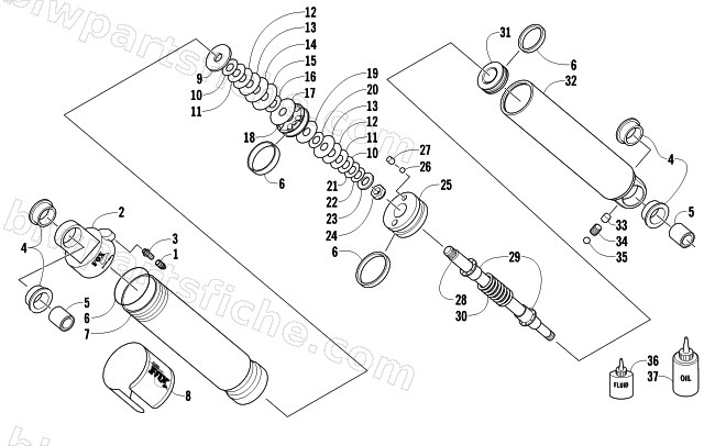 FRONT SUSPENSION SHOCK ABSORBER diagram