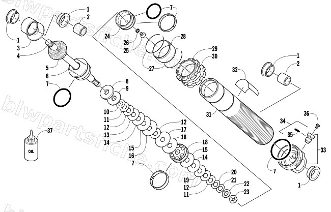 FRONT SUSPENSION SHOCK ABSORBER diagram