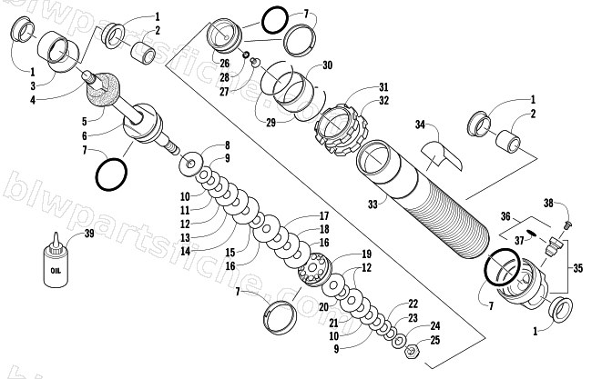 FRONT SUSPENSION SHOCK ABSORBER diagram