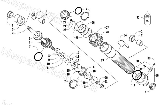 FRONT SUSPENSION SHOCK ABSORBER diagram