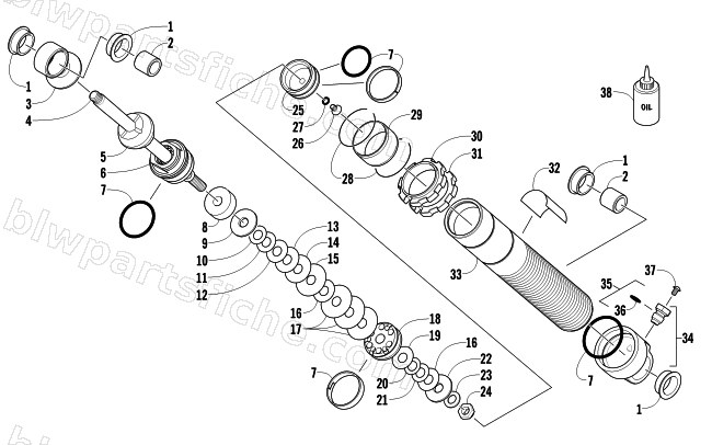 FRONT SUSPENSION SHOCK ABSORBER diagram