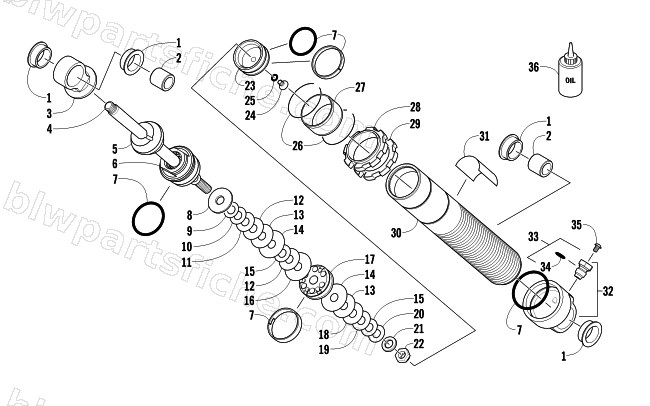 FRONT SUSPENSION SHOCK ABSORBER diagram