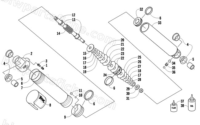 FRONT SUSPENSION SHOCK ABSORBER diagram