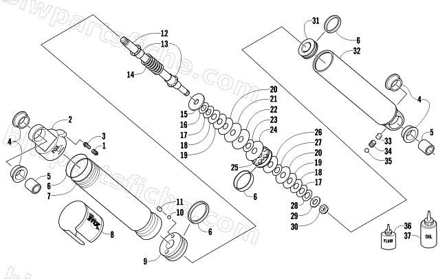 FRONT SUSPENSION SHOCK ABSORBER diagram