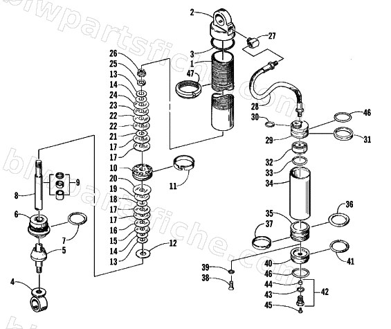 FRONT SUSPENSION SHOCK ABSORBER diagram