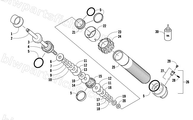 FRONT SUSPENSION SHOCK ABSORBER diagram