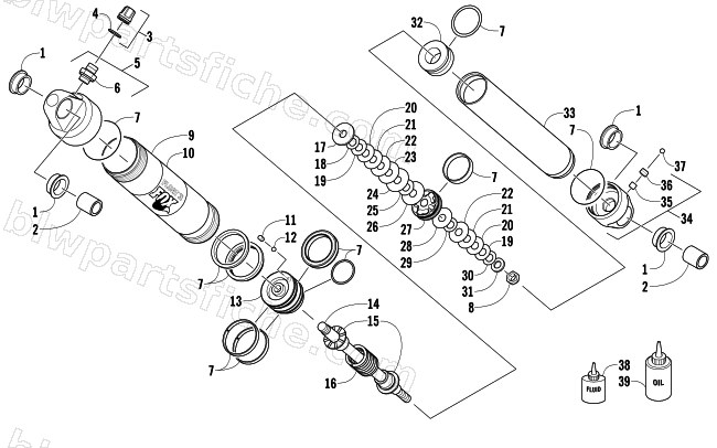 FRONT SUSPENSION SHOCK ABSORBER diagram