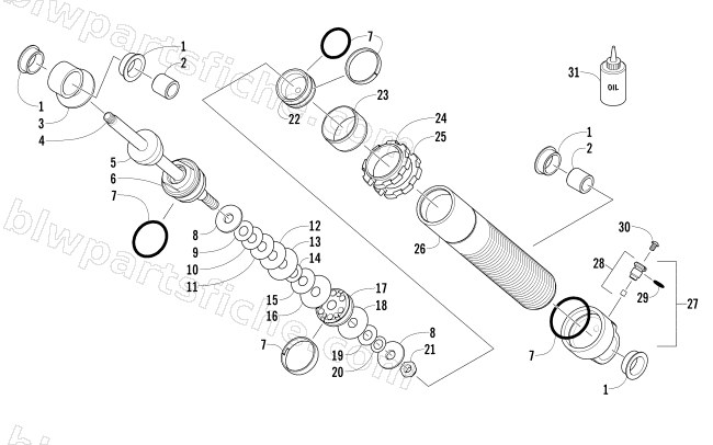 FRONT SUSPENSION SHOCK ABSORBER diagram