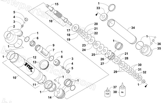 FRONT SUSPENSION SHOCK ABSORBER diagram