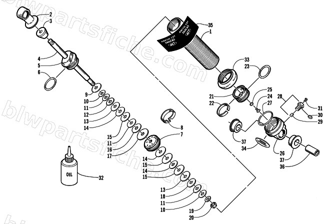 FRONT SUSPENSION SHOCK ABSORBER diagram