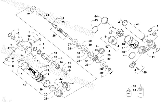 FRONT SUSPENSION SHOCK ABSORBER diagram