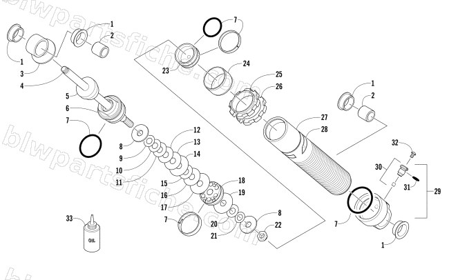FRONT SUSPENSION SHOCK ABSORBER diagram