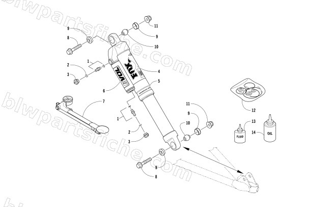 FRONT SUSPENSION SHOCK ABSORBER diagram