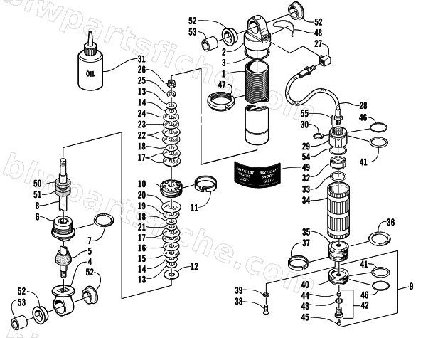 FRONT SUSPENSION SHOCK ABSORBER diagram
