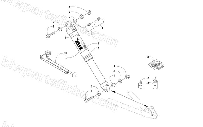 FRONT SUSPENSION SHOCK ABSORBER diagram