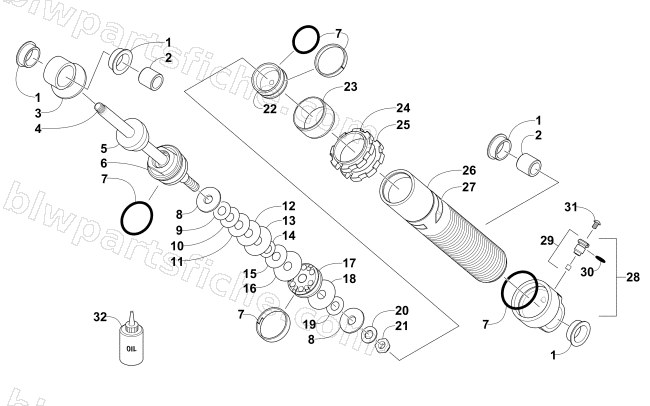 FRONT SUSPENSION SHOCK ABSORBER diagram