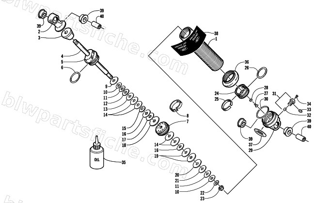 FRONT SUSPENSION SHOCK ABSORBER diagram