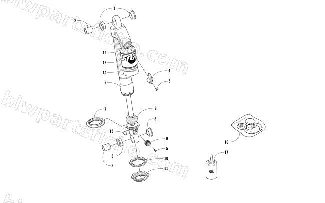 FRONT SUSPENSION SHOCK ABSORBER diagram