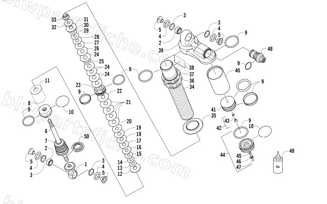 FRONT SUSPENSION SHOCK ABSORBER diagram