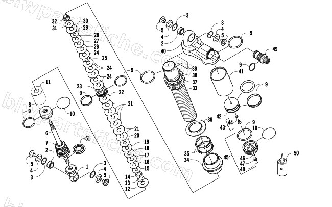 FRONT SUSPENSION SHOCK ABSORBER diagram