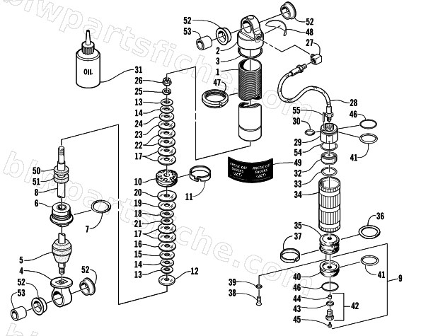 FRONT SUSPENSION SHOCK ABSORBER (LE) diagram